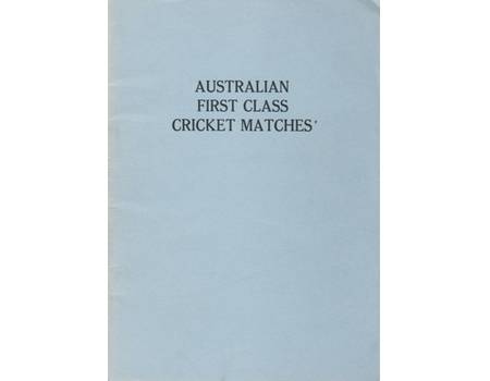 AUSTRALIAN FIRST CLASS CRICKET MATCHES