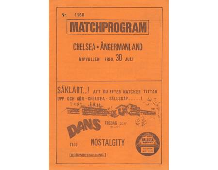 ANGERMANLAND V CHELSEA 1978 FOOTBALL PROGRAMME