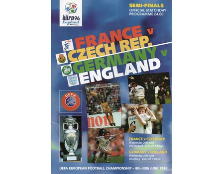 FRANCE V CZECH REPUBLIC & GERMANY V ENGLAND 1996 (EURO 96 SEMI FINALS)