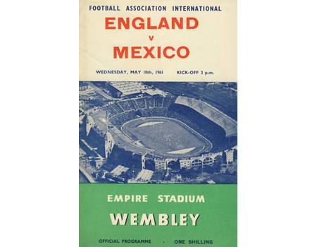 ENGLAND V MEXICO 1961 FOOTBALL PROGRAMME