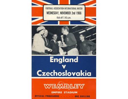 ENGLAND V CZECHOSLOVAKIA 1966 FOOTBALL PROGRAMME