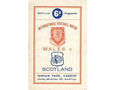 WALES V SCOTLAND 1952 FOOTBALL PROGRAMME
