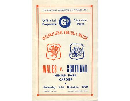 WALES V SCOTLAND 1950 FOOTBALL PROGRAMME