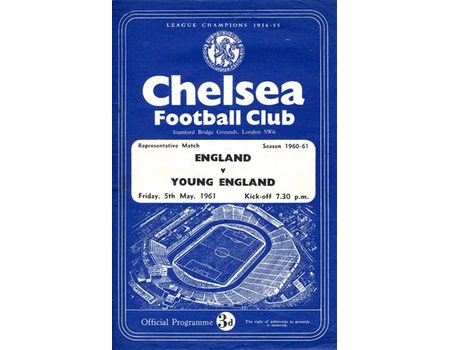 ENGLAND V YOUNG ENGLAND 1960-61 FOOTBALL PROGRAMME