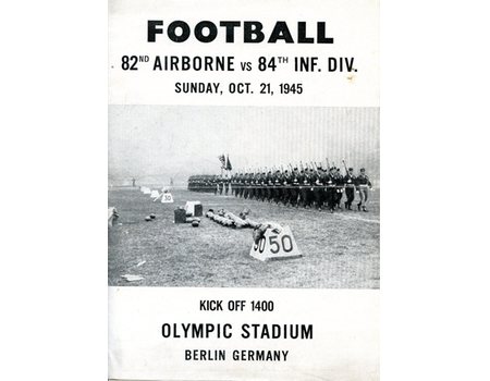 82ND AIRBORNE V 84TH INFANTRY DIVISION 1945 (AMERICAN FOOTBALL) PROGRAMME