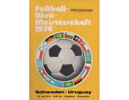 SWEDEN V URUGUAY 1974 (WORLD CUP) FOOTBALL PROGRAMME