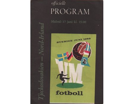 CZECHOSLOVAKIA V NORTHERN IRELAND 1958 (WORLD CUP GROUP 1 PLAY-OFF) FOOTBALL PROGRAMME