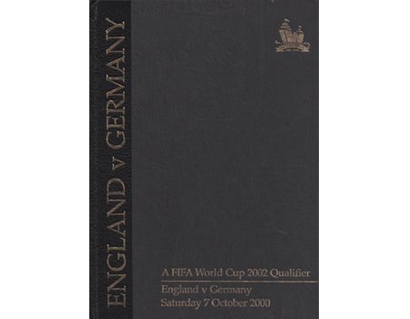 ENGLAND V GERMANY 2000 FOOTBALL PROGRAMME - LAST MATCH AT WEMBLEY