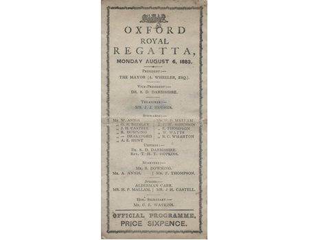 OXFORD ROYAL REGATTA 1883