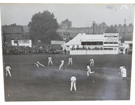 ENGLAND V SOUTH AFRICA 1924 (WOOLLEY PULLING THE BALL TO LEG) CRICKET PHOTOGRAPH