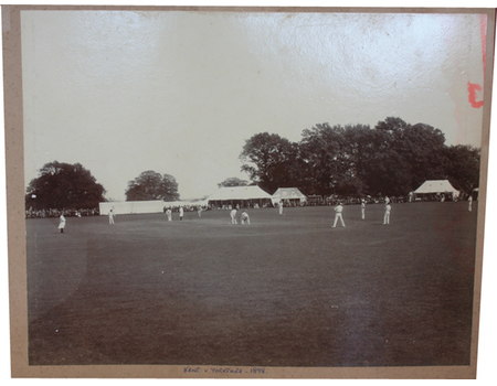 KENT V YORKSHIRE 1898 (MOTE PARK, MAIDSTONE) CRICKET PHOTOGRAPH