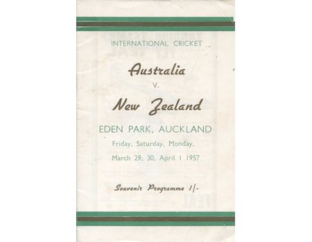 NEW ZEALAND V AUSTRALIA 1957 (3RD TEST, EDEN PARK) CRICKET PROGRAMME