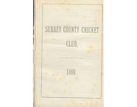 SURREY COUNTY CRICKET CLUB 1889