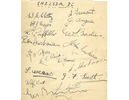 CHELSEA FOOTBALL CLUB - LATE 1930S SIGNED ALBUM PAGE
