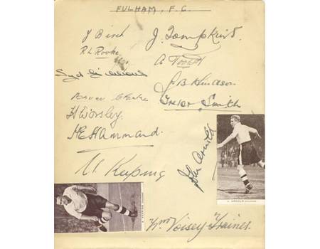 FULHAM FOOTBALL CLUB - LATE 1930S SIGNED ALBUM PAGES