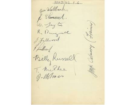 CRYSTAL PALACE & READING FOOTBALL CLUBS (WARTIME) SIGNED ALBUM PAGE