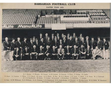 BARBARIANS 1978 RUGBY PHOTOGRAPH