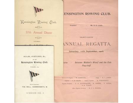 KENSINGTON ROWING CLUB 1908-1916 (COLLECTION OF EPHEMERA)