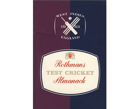 ROTHMANS TEST CRICKET ALMANACK: WEST INDIES V ENGLAND 1963