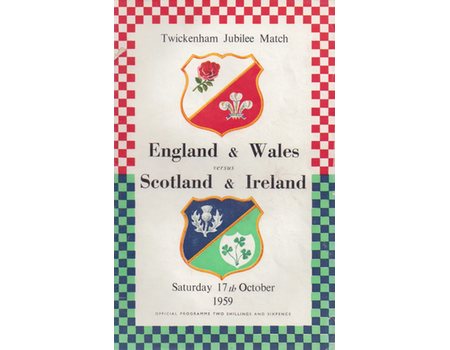 ENGLAND & WALES V SCOTLAND & IRELAND 1959 RUGBY UNION PROGRAMME