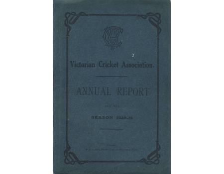 VICTORIAN CRICKET ASSOCIATION ANNUAL REPORT (1920-21)