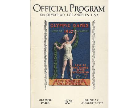 LOS ANGELES OLYMPICS 1932 - 7TH AUGUST OFFICIAL PROGRAM