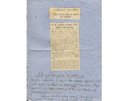 KEN CARSON (SCORING 5 GOALS FOR EALING V CROUCH END)