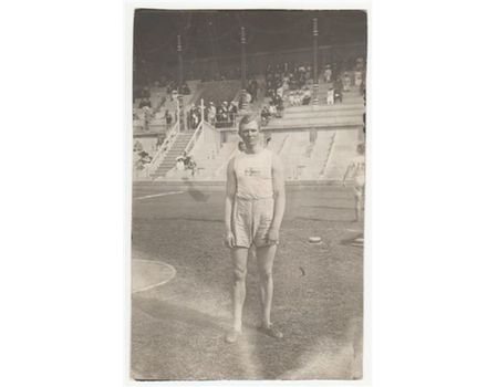 STOCKHOLM OLYMPICS 1912 (TRIPLE JUMP) POSTCARD - GEORG ABERG