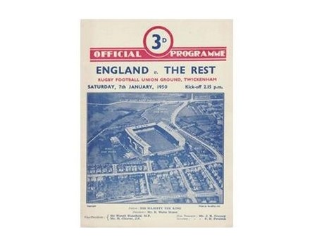 ENGLAND V THE REST 1950 RUGBY PROGRAMME