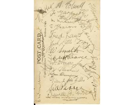 AUSTRALIAN TOUR OF BRITISH ISLES 1933-34 signed postcard