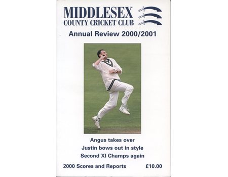 MIDDLESEX COUNTY CRICKET CLUB ANNUAL REVIEW 2000/2001
