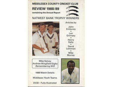 MIDDLESEX COUNTY CRICKET CLUB ANNUAL REVIEW 1988/89
