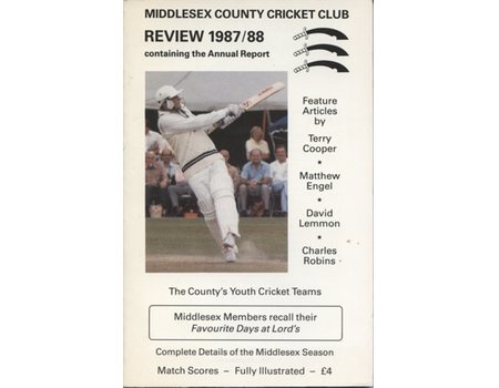 MIDDLESEX COUNTY CRICKET CLUB ANNUAL REVIEW 1987/88