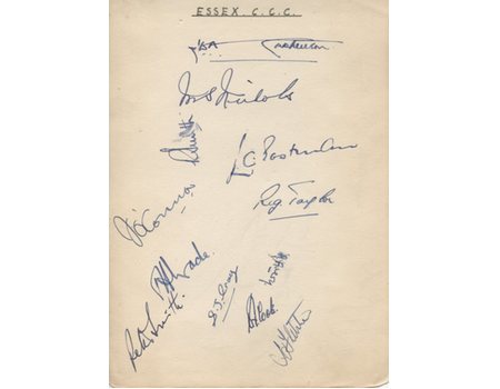 ESSEX CCC 1930S CRICKET AUTOGRAPHS