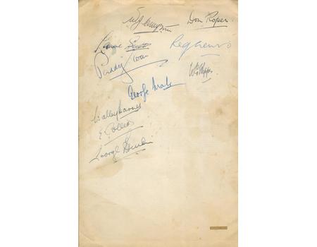ARSENAL 1947 SIGNED FOOTBALL MENU