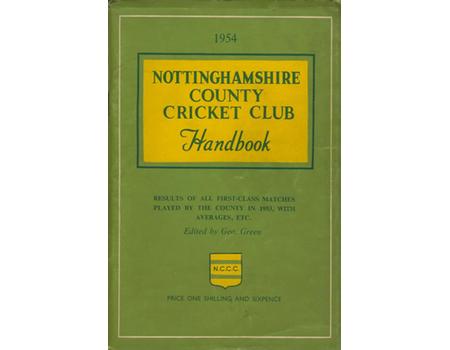 NOTTINGHAMSHIRE COUNTY CRICKET CLUB HANDBOOK 1954
