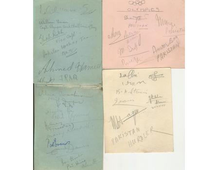 LONDON OLYMPICS 1948 - AUTOGRAPH COLLECTION - PAKISTAN HOCKEY TEAM AND MANY OTHERS