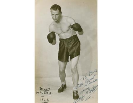 BILLY MCLEAN (SCOTLAND) SIGNED BOXING PHOTOGRAPH