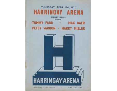TOMMY FARR V MAX BAER 1937 BOXING PROGRAMME