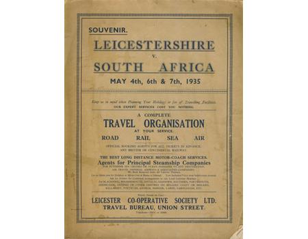 LEICESTERSHIRE V SOUTH AFRICA 1935 CRICKET PROGRAMME