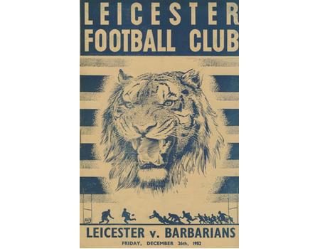 LEICESTER V BARBARIANS 1952 RUGBY PROGRAMME