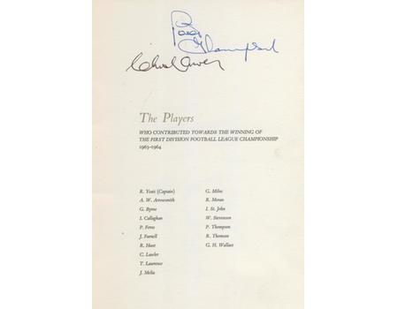 LIVERPOOL FIRST DIVISION CHAMPIONS 1964 SIGNED DINNER MENU