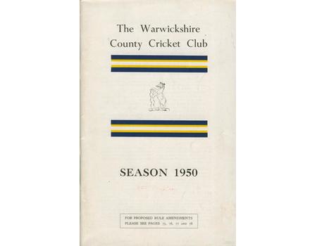WARWICKSHIRE COUNTY CRICKET CLUB ANNUAL REPORT 1950