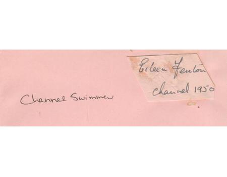 EILEEN FENTON (CHANNEL SWIMMER) AUTOGRAPH