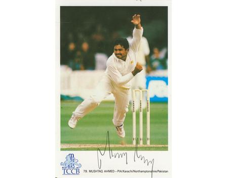 MUSHTAQ AHMED (PAKISTAN) SIGNED POSTCARD