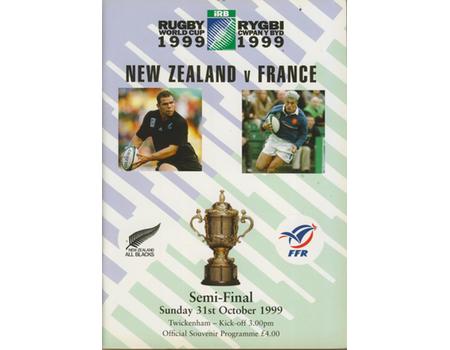 NEW ZEALAND V FRANCE 1999 RUGBY WORLD CUP PROGRAMME