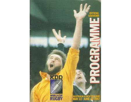 RUGBY WORLD CUP 1987 POOL MATCHES PROGRAMME