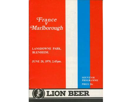 MARLBOROUGH V FRANCE 1979 RUGBY PROGRAMME