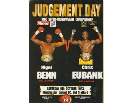 NIGEL BENN V CHRIS EUBANK 1993 ("JUDGEMENT DAY") BOXING PROGRAMME