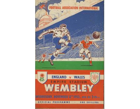 ENGLAND V WALES 1952 FOOTBALL PROGRAMME
